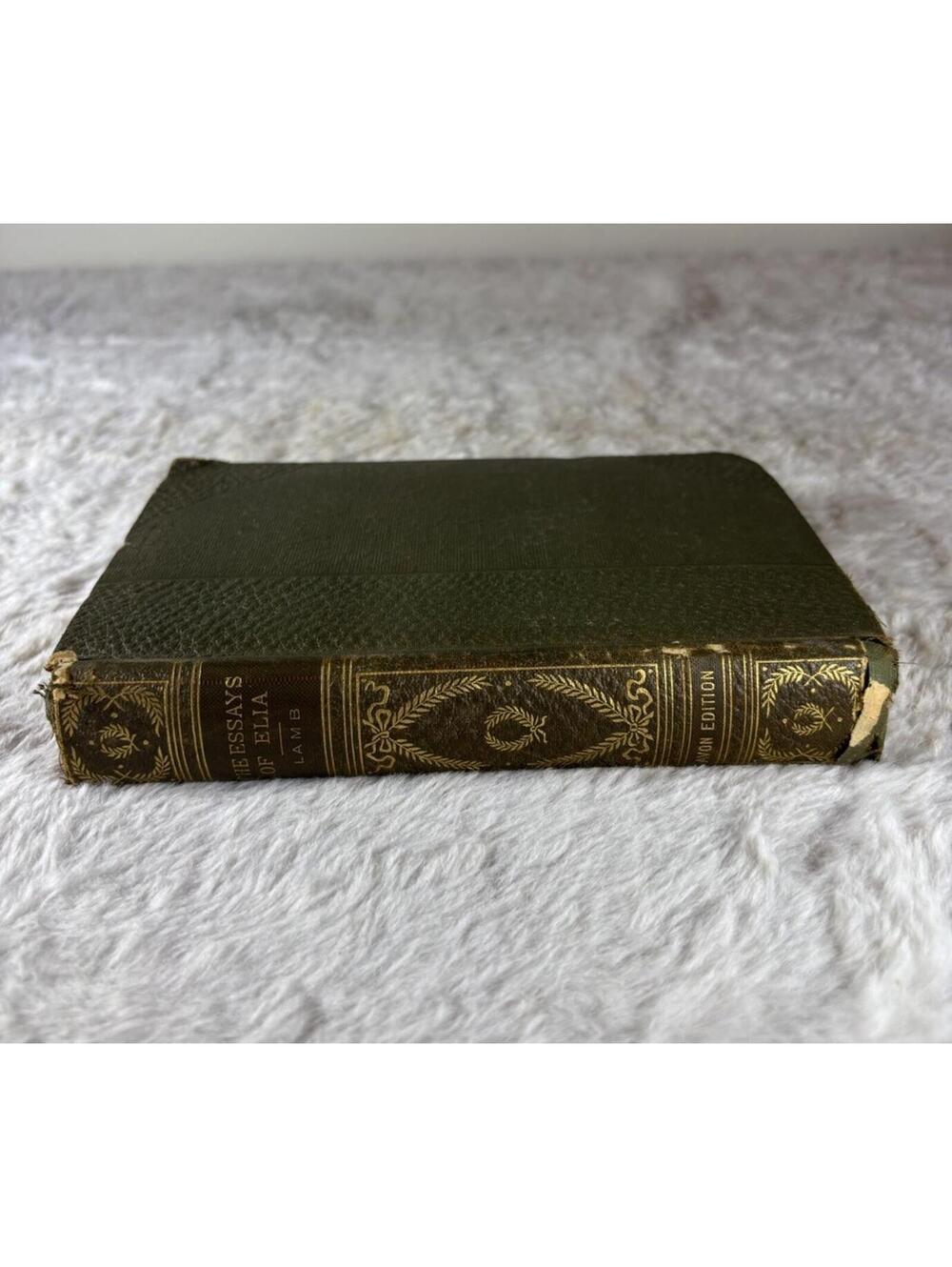 Antique Essays of Elia Charles Lamb 1800s HC Victorian Book